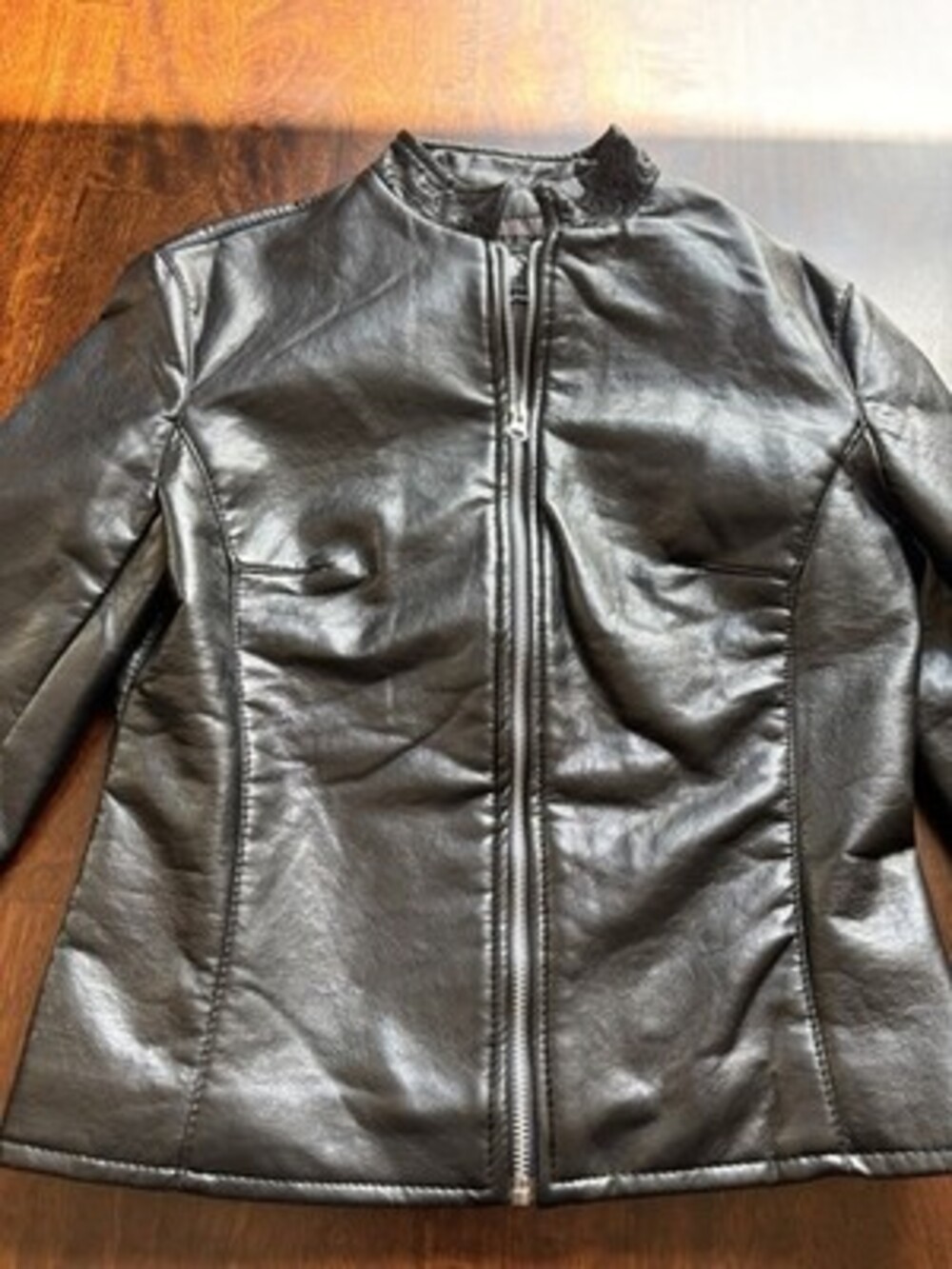 VTG GF Gianfranco Ferre Classic Faux Leather Moto Jacket Sz Med Made in Italy